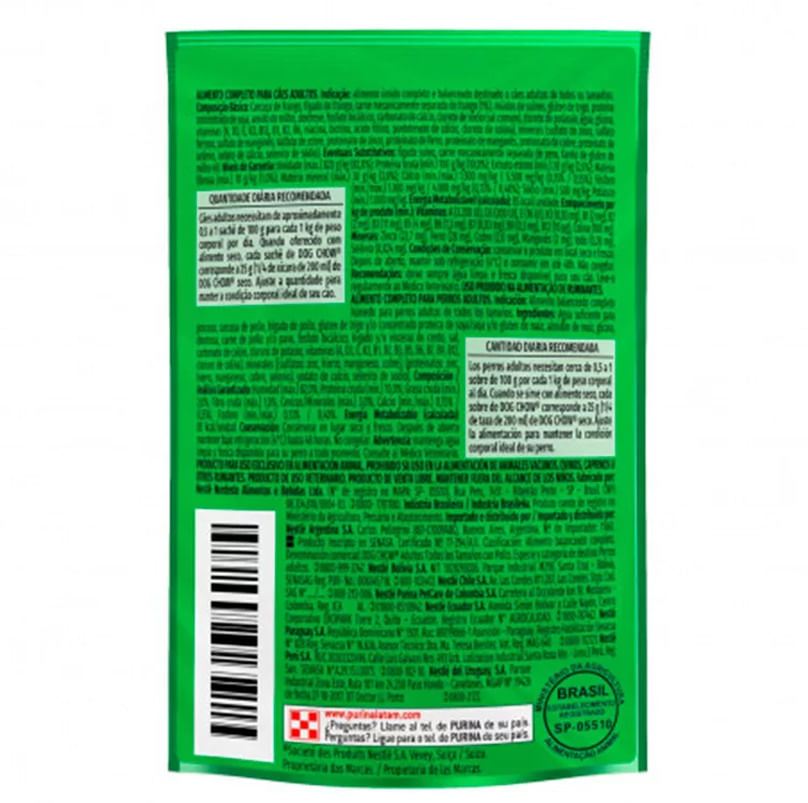 DOG CHOW ADLT TDTM FRANGO 100G BR