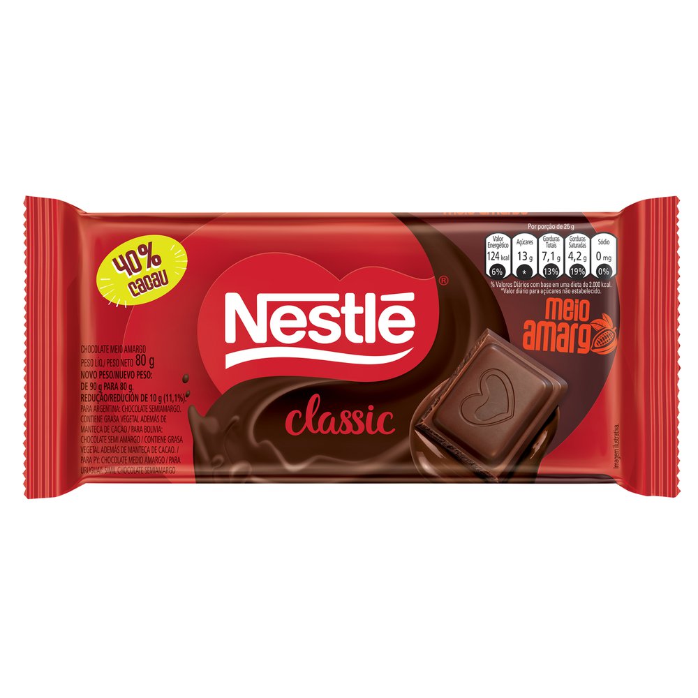 NESTLE CLASSIC CHOC AMARGO 80G