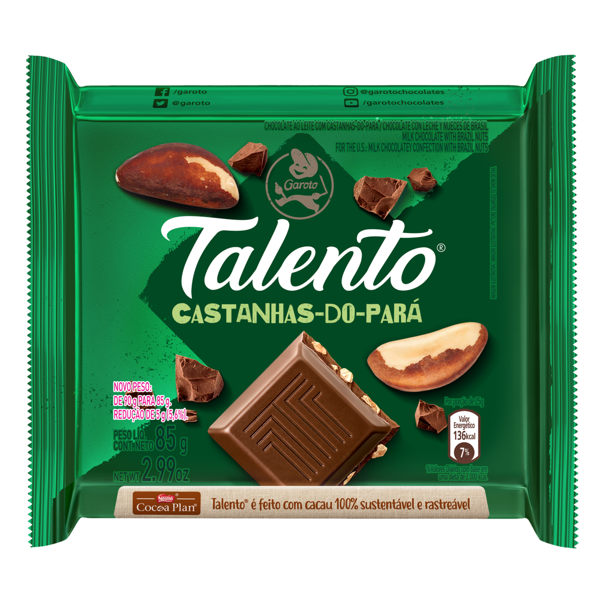TALENTO  LEITE CSTN PARA 85G