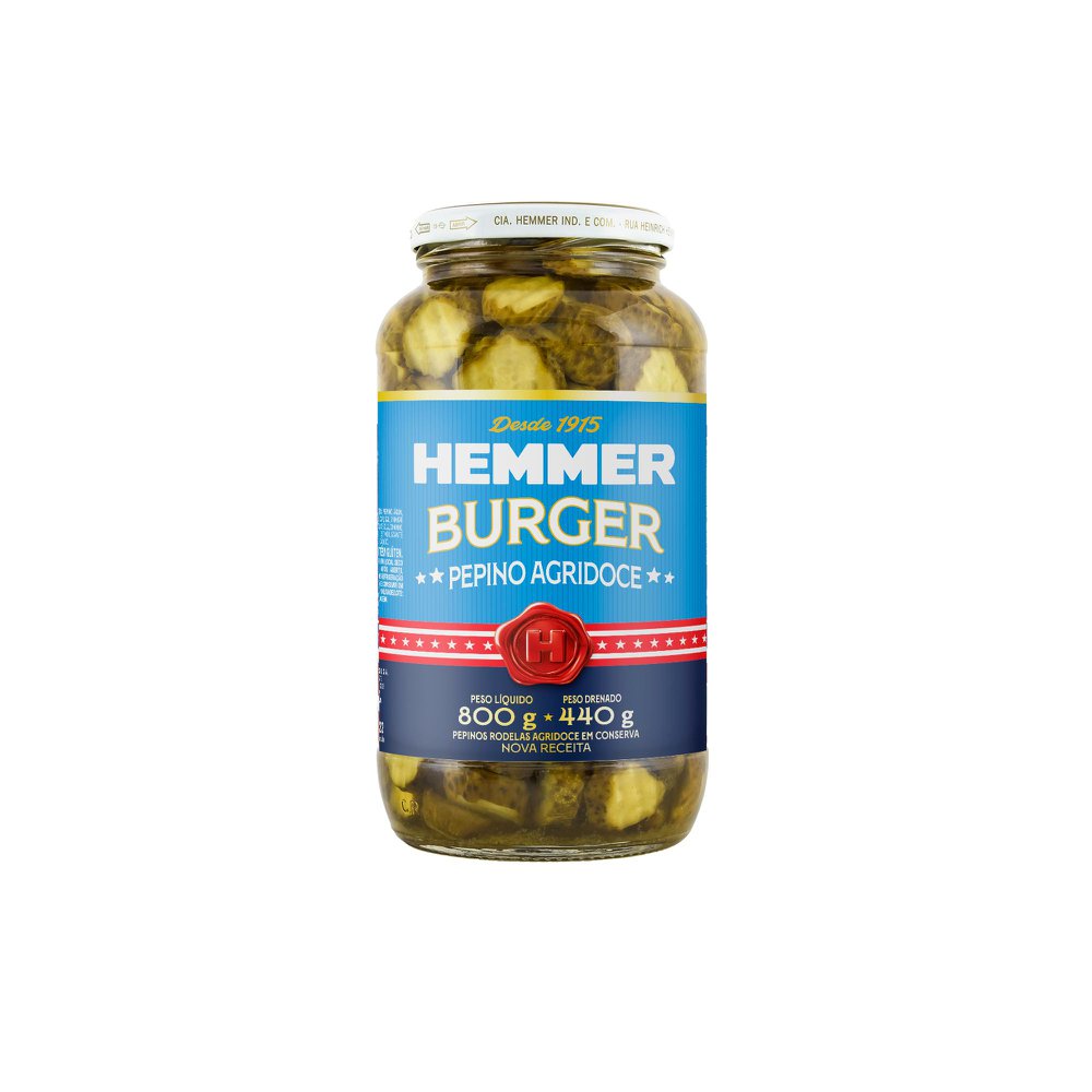 PEPINOS BURGER RODELAS AGRIDOCE HEMMER PT 440G