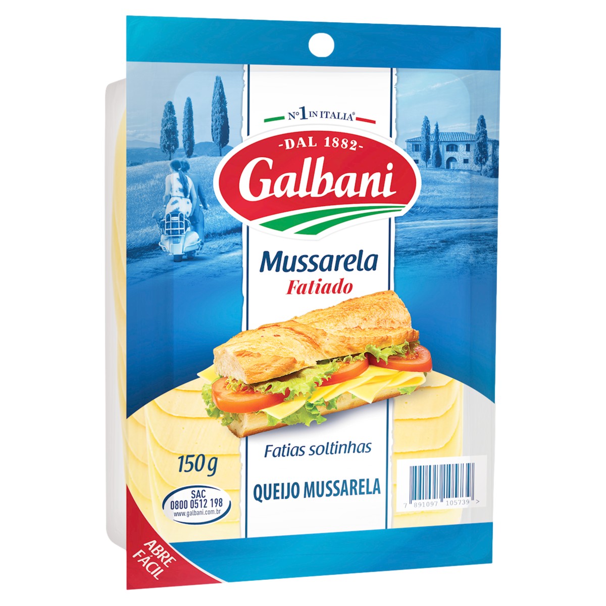GALBANI QJO MUSSARELA FATIADO 150G