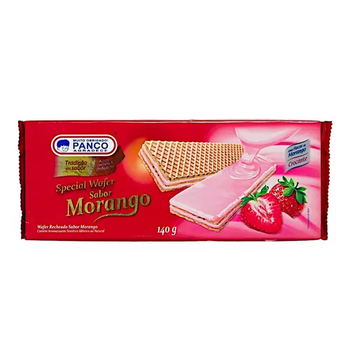BISC. WAFER MORANGO PANCO 112G.
