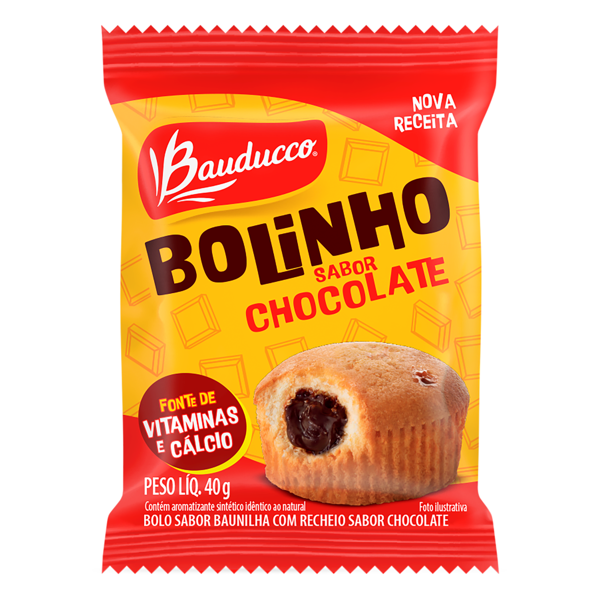 BOLINHO BAUDUCCO 40G RECH CHOCOLATE