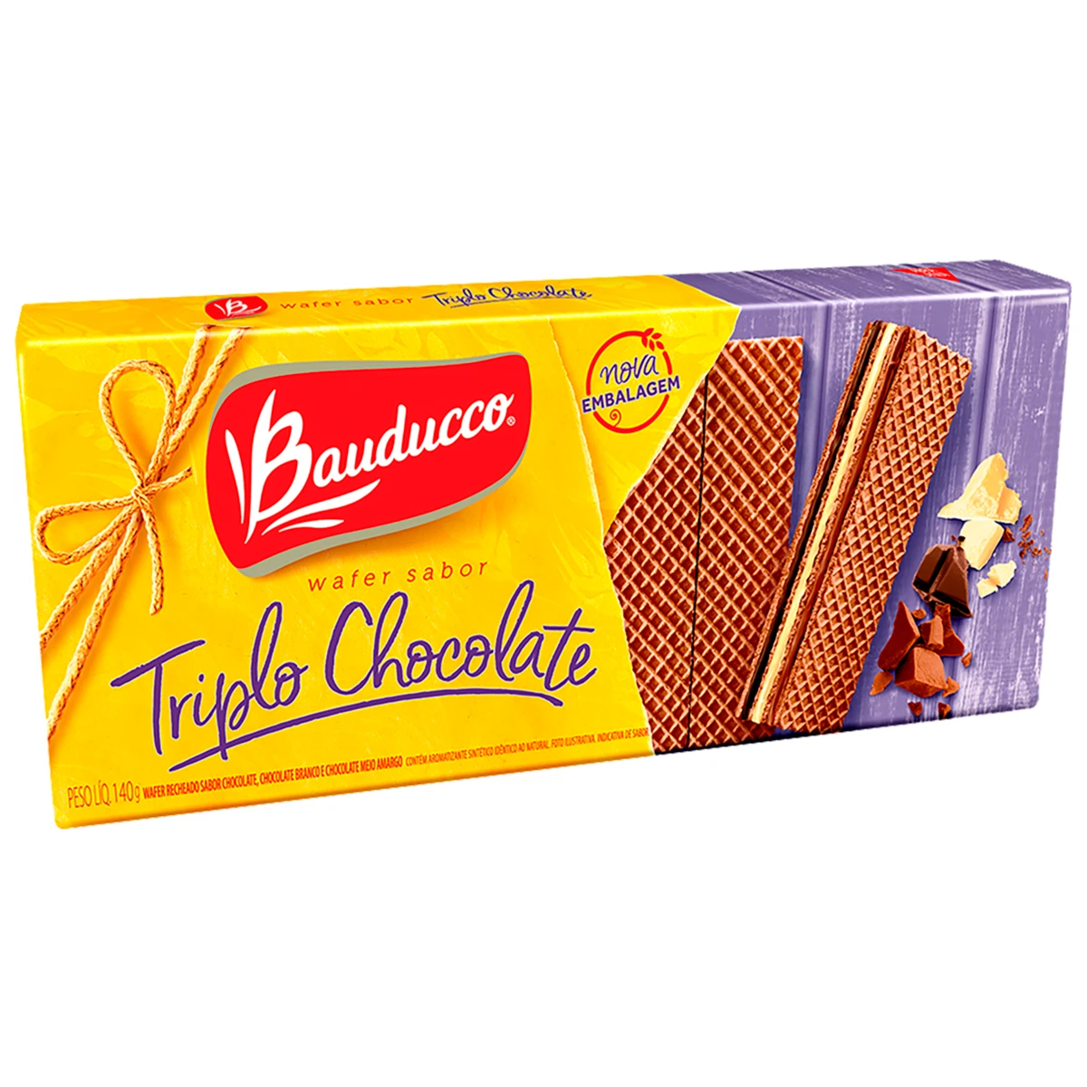 BISC BAUDUCCO WAFER TRIPLO CHOCO 140G