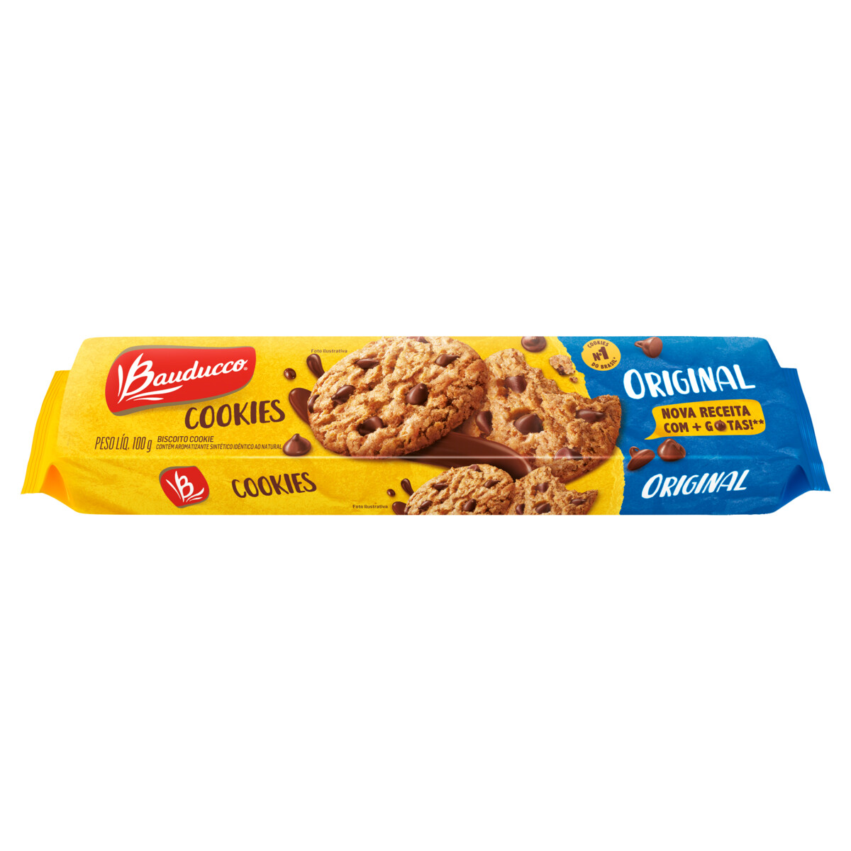 COOKIES ORIG BAUNI C/ GOTAS BAUDUCCO 100G