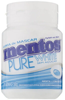 MENTOS PURE WHITE GARRAFA BRANCA 56G
