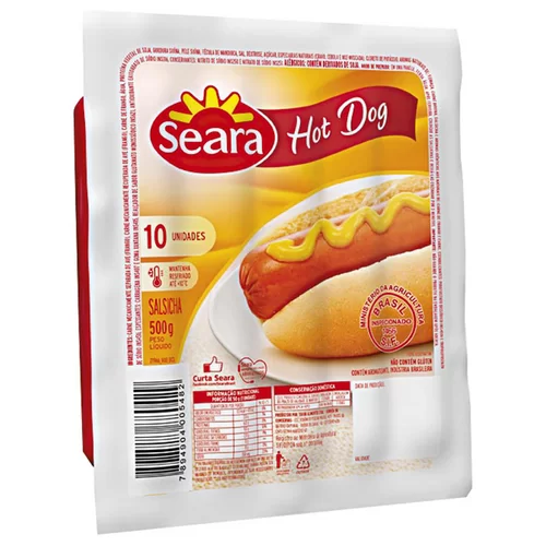 SALSICHA HOT DOG 500G RF SEA