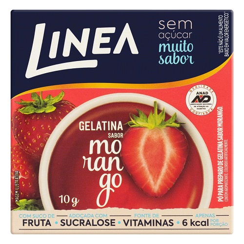 GELATINA SABOR MORANGO LINEA 10G