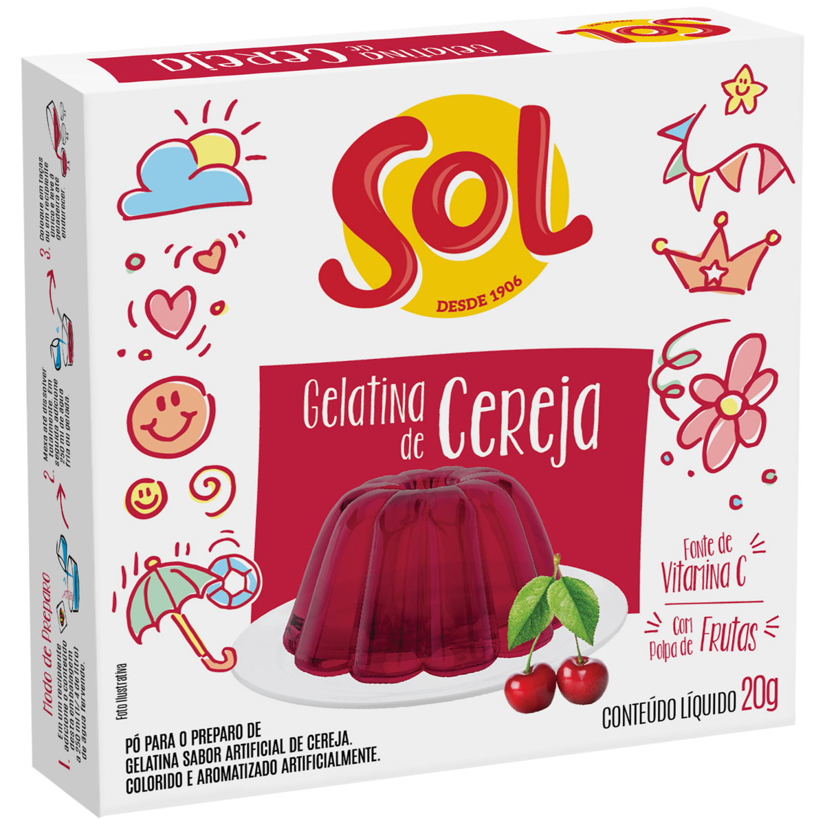 GELATINA SOL 20G CEREJA