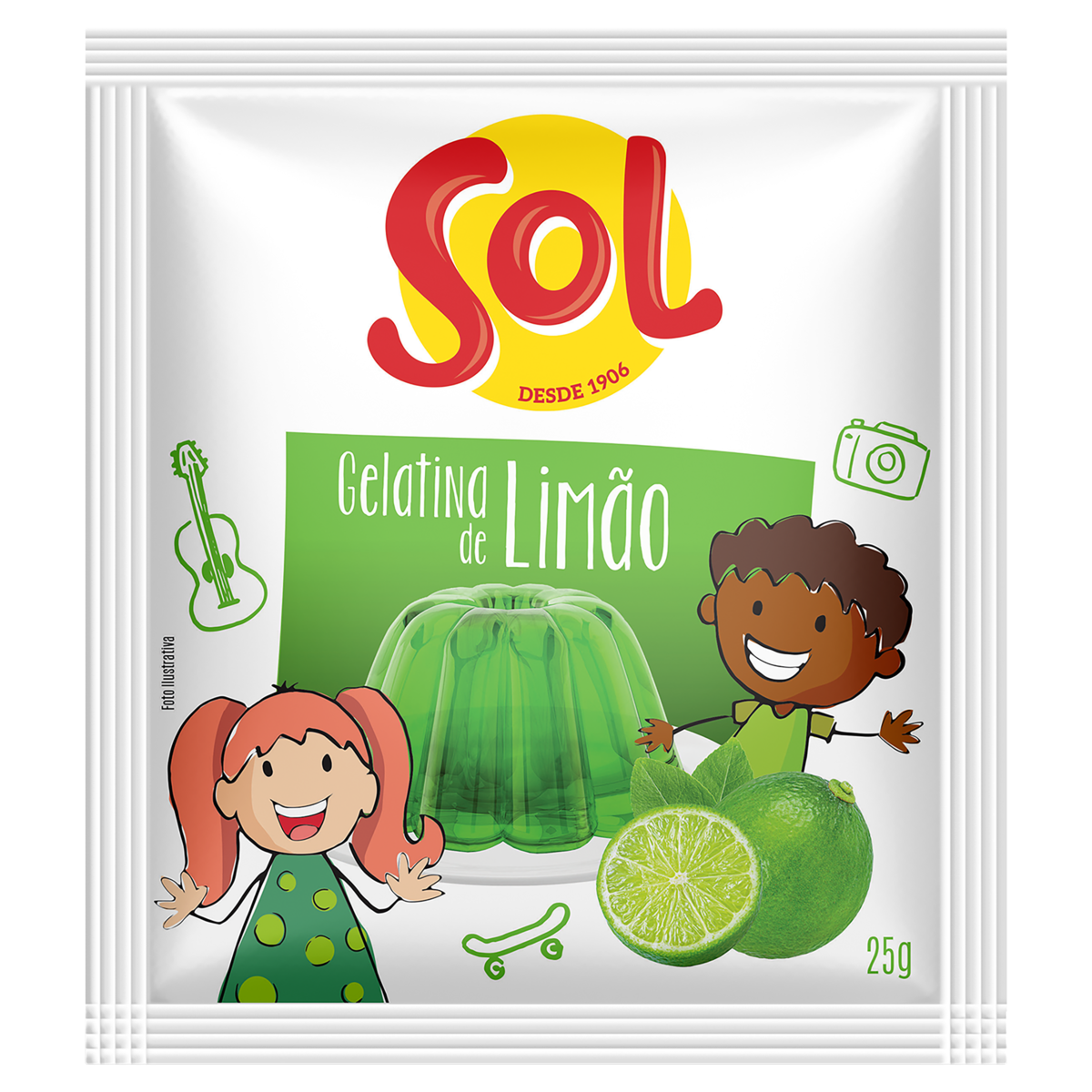 GELATINA SOL CAIXA LIMAO 20G
