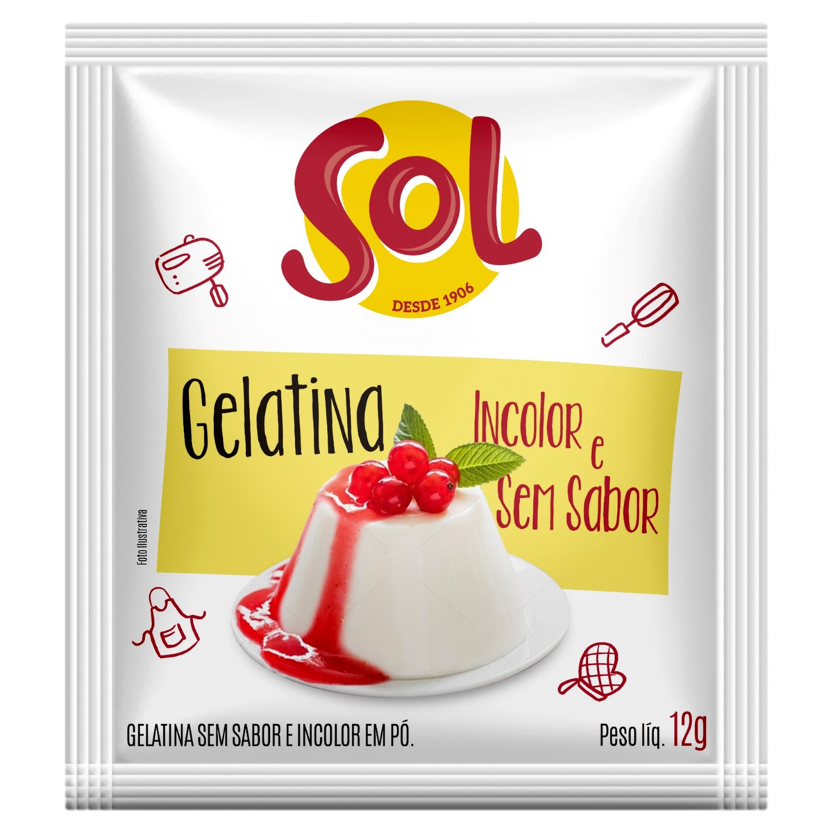 GELATINA S/ SABOR SOL 12G INCO