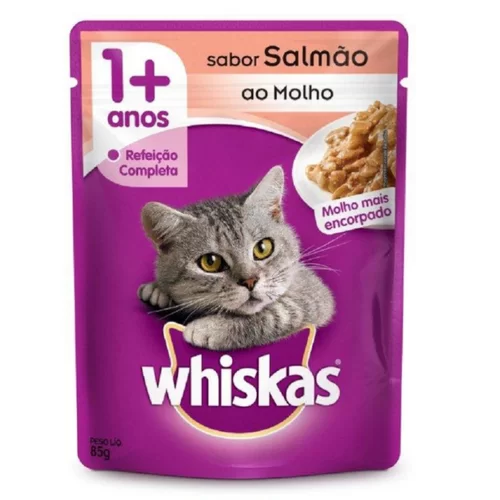 WHISKAS SACHE SALMAO MOLHO 85G.