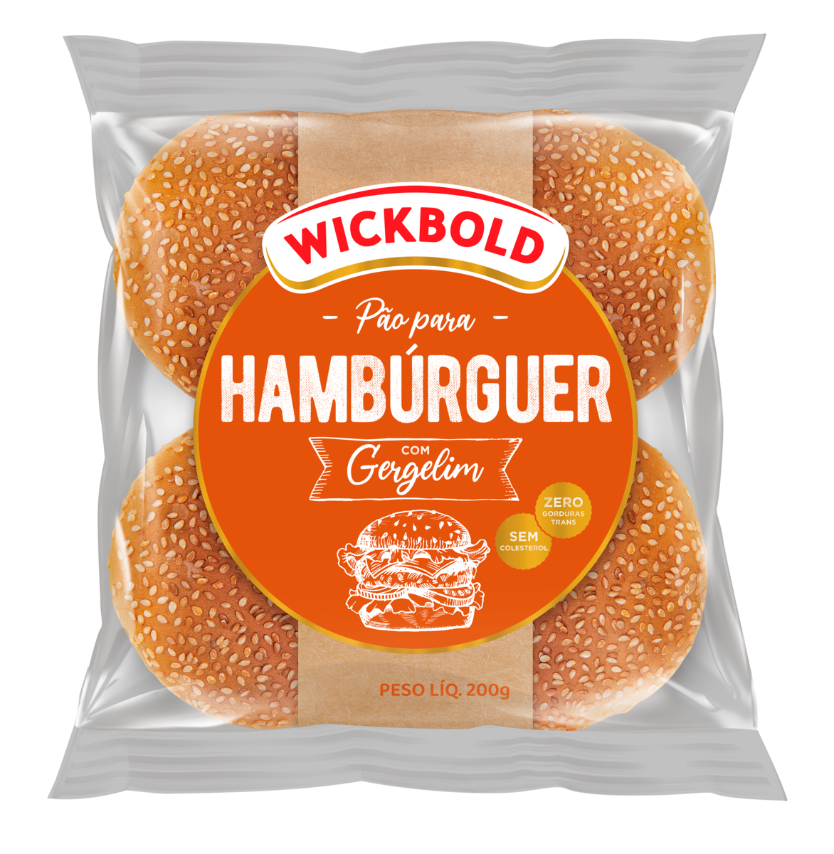 PAO DE HAMBURGUER GERGELIM 200