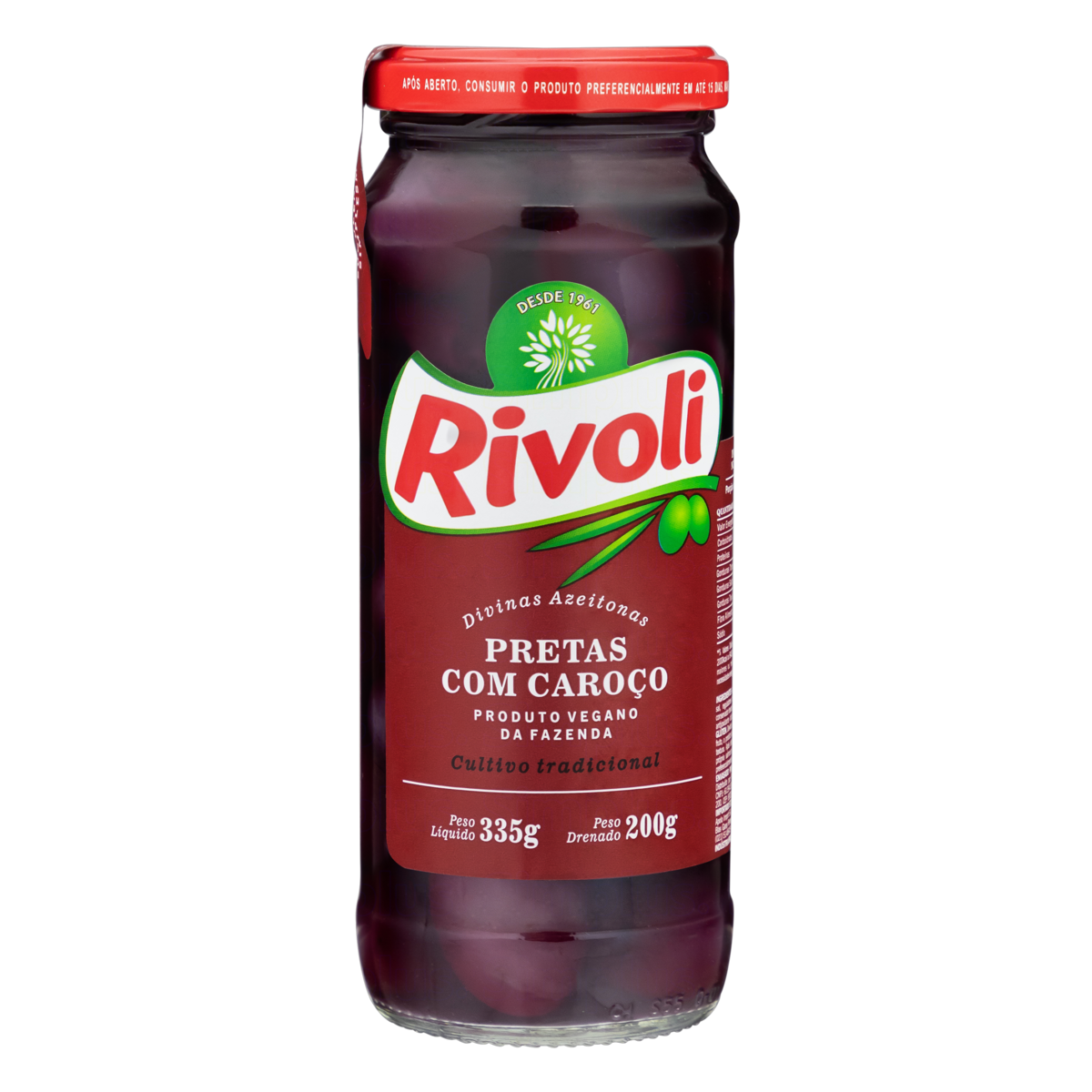 AZEITONA RIVOLI PRETA VIDRO 20