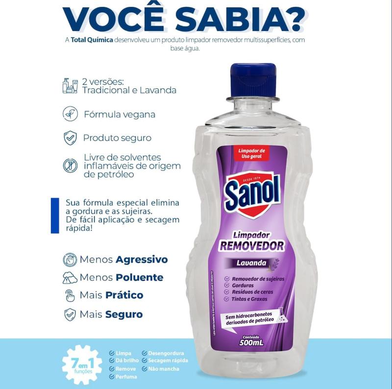 LIMPADOR REMOVEDOR SANOL  LAVANDA  500ML