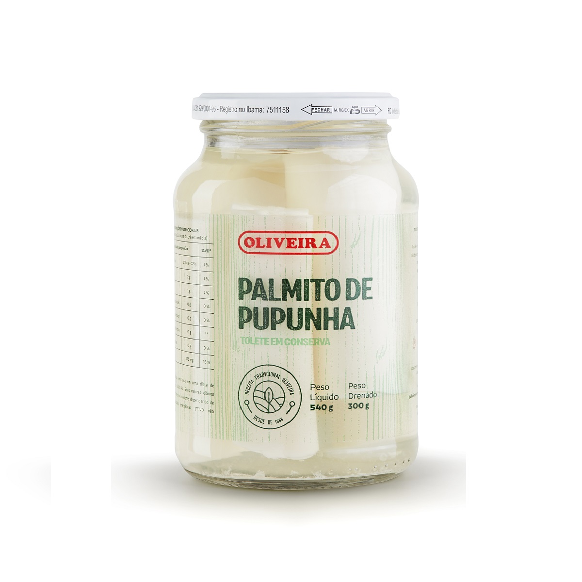 PALMITO OLIVEIRA INTEIRO 300G