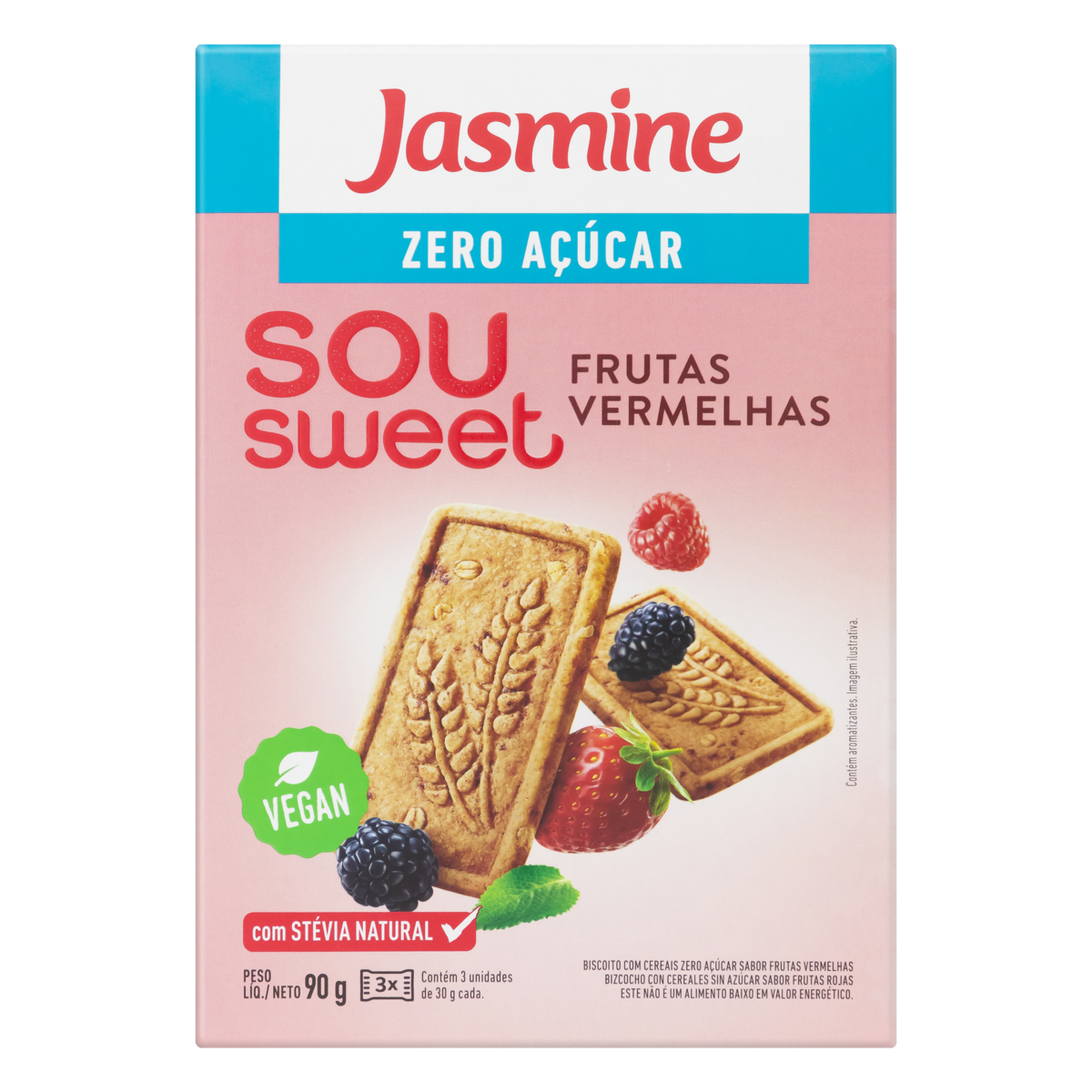 BISC ZERO SOU SWEET FTAS VERMELHAS 30G