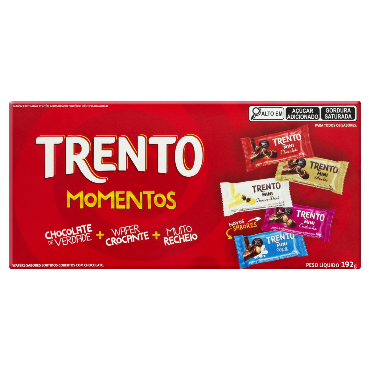 WAFER SABORES SORTIDOS TRENTO MOMENTOS 192G