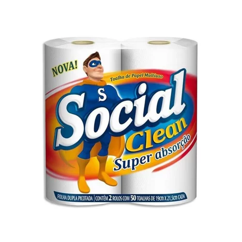 PAPEL TOALHA SOCIAL CLEAN 2UN