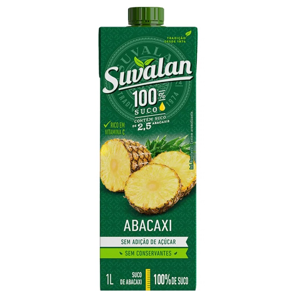 SUCO SUVALAN ABACAXI S/ACUCAR 1000 ML