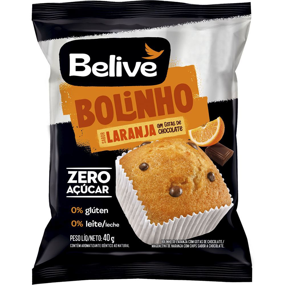 MUFFIN BELIVE LARANJA/CHOCOLATE 40G