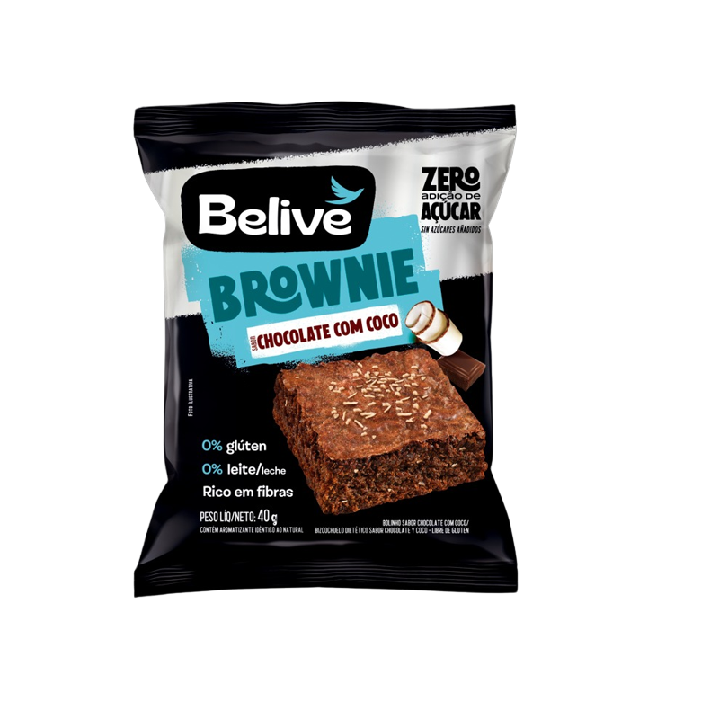 BROWNIE BELIVE CHOC/COCO 40G