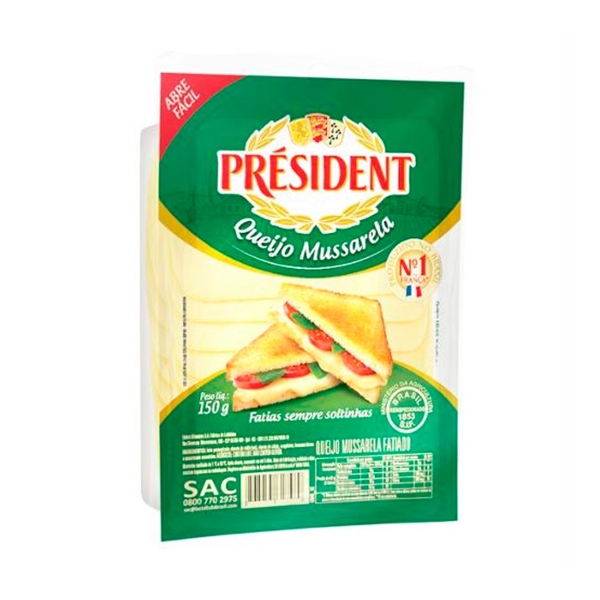 QUEIJO MUSSARELA FATIADO 150G PRESIDENT