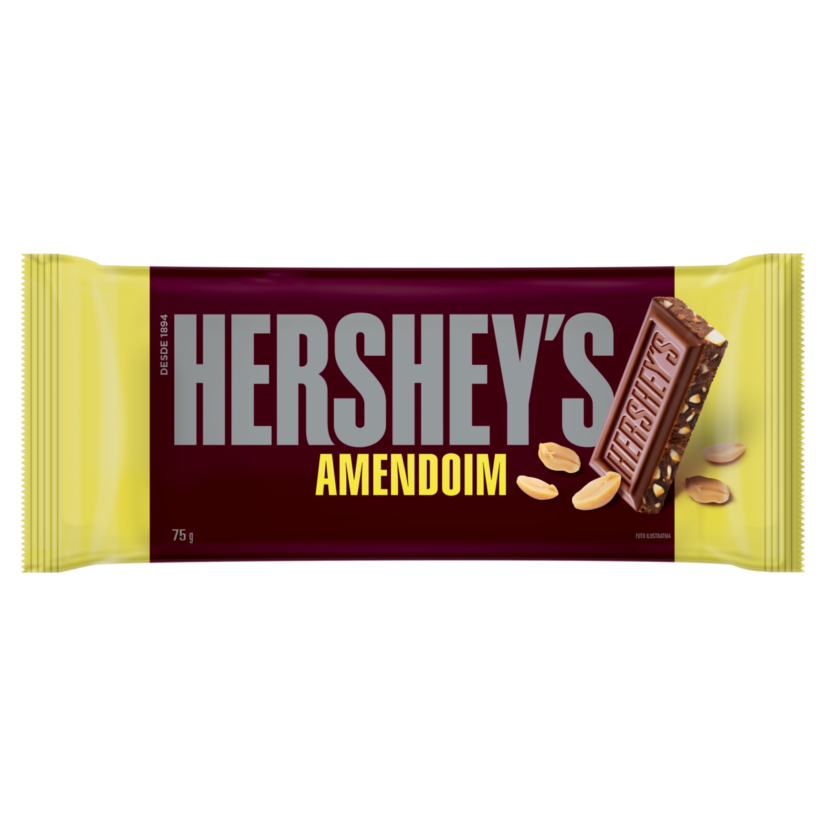 BARRA HERSHEY CHOCO AMENDOIM 75G