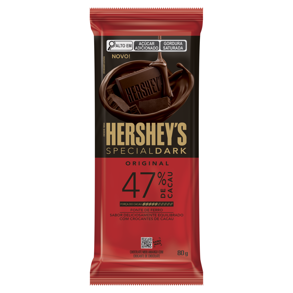 CHOC 47% CACAU 80GR HERSHEYS